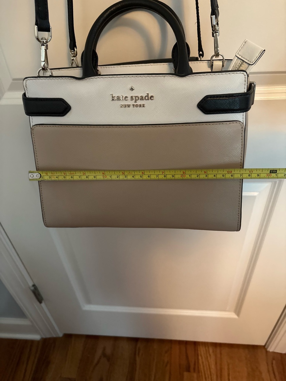 kate spade Beige, White & Black Colorblock Saffiano Satchel - Picture 4 of 5